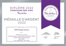 Sancerre Silex 2020 - Terre de Vins Silver Medal 2022